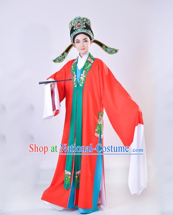 China Shaoxing Opera Scholar Clothing Traditional Peking Opera Xiaosheng Red Cape Beijing Opera Niche Garment