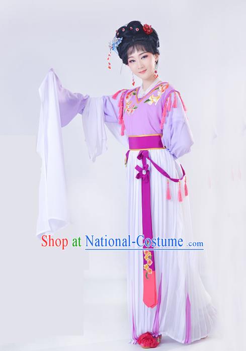 Chinese Traditional Peking Opera Diva Lilac Dress Shaoxing Opera Actress Garment Beijing Opera Young Beauty Clothing