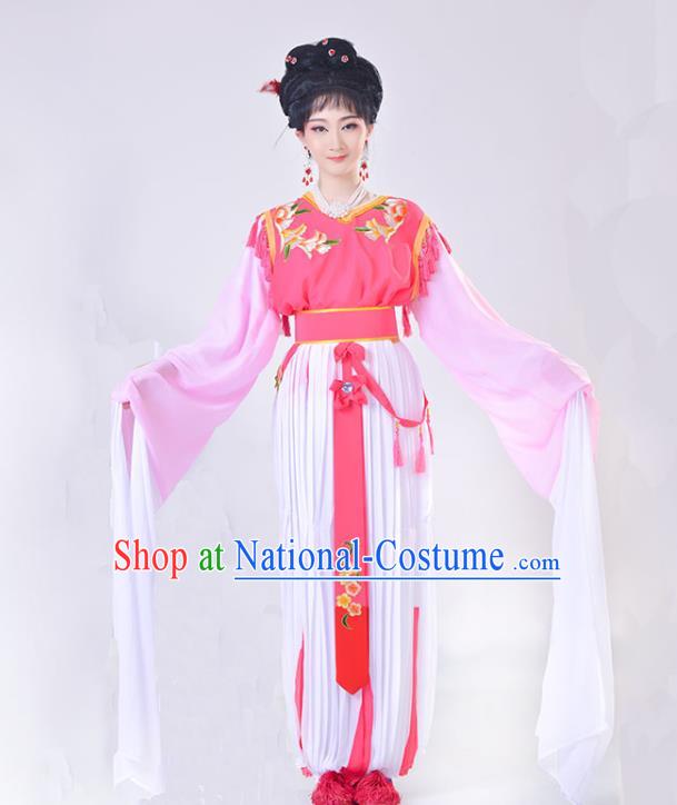 Chinese Beijing Opera Young Beauty Clothing Traditional Peking Opera Diva Pink Dress Shaoxing Opera Actress Garment