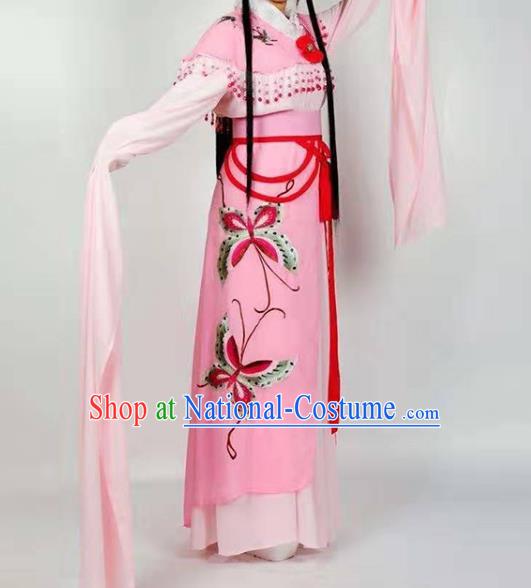 Chinese Shaoxing Opera Actress Zhu Yingtai Garment Beijing Opera Hua Tan Clothing Traditional Peking Opera Diva Pink Dress