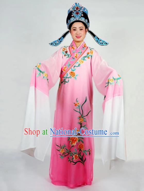 China Traditional Shaoxing Opera Scholar Clothing Peking Opera Xiaosheng Rosy Robe Garment