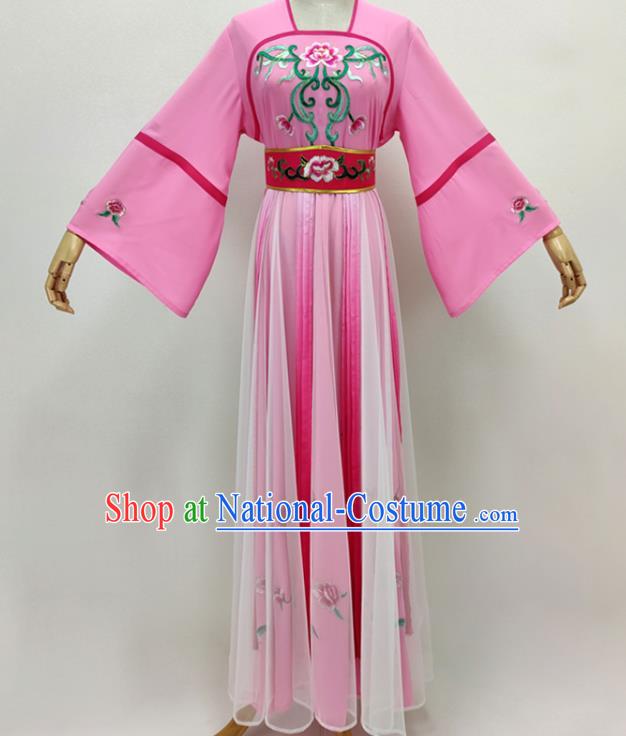 Chinese Beijing Opera Diva Clothing Traditional Peking Opera Hua Tan Pink Dress Shaoxing Opera Fairy Garment