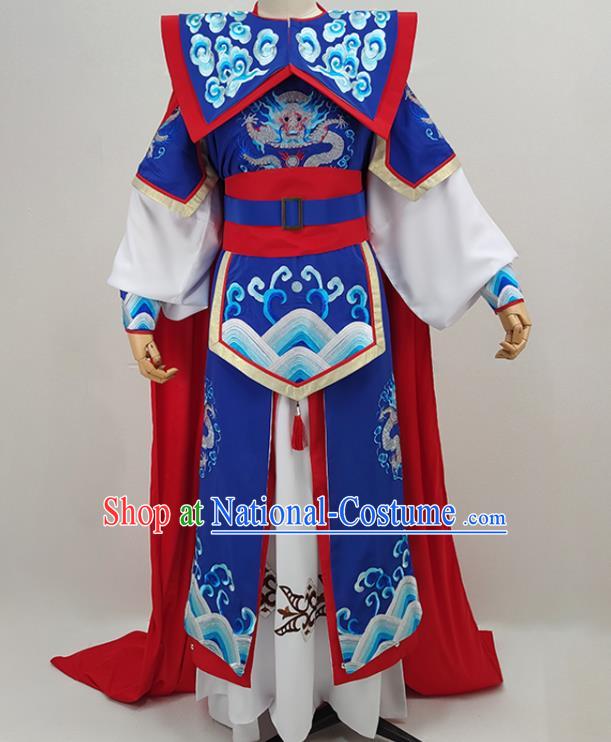 China Shaoxing Opera Warrior Clothing Peking Opera Wusheng Garment Costume Traditional Beijing Opera General Royalblue Outfits