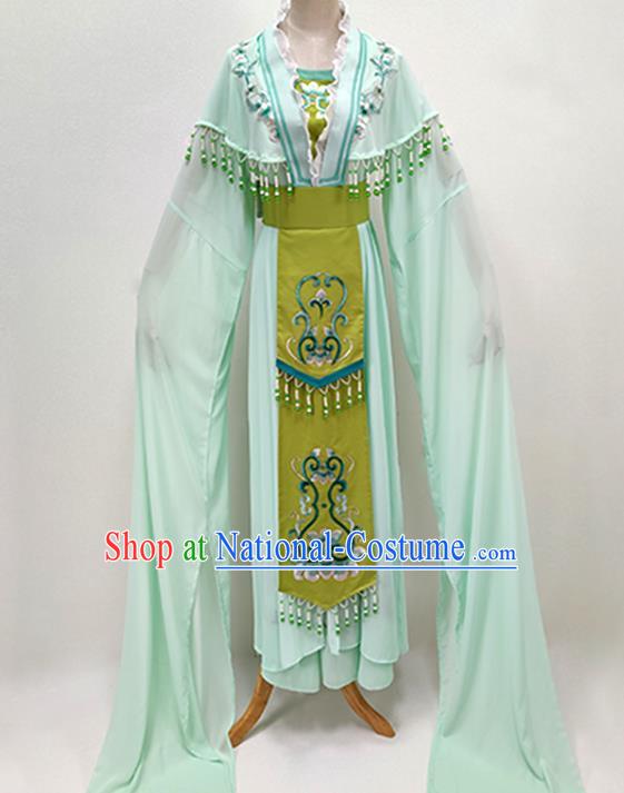 Chinese Shaoxing Opera Noble Lady Garment Beijing Opera Diva Clothing Traditional Peking Opera Hua Tan Green Dress