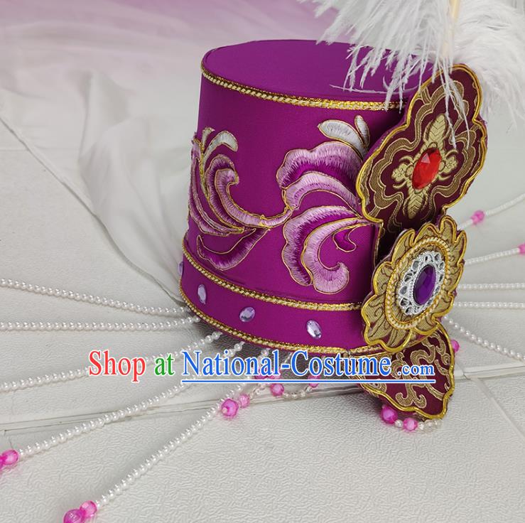 China Beijing Opera Hua Tan Headwear Shaoxing Opera Princess Feather Hat