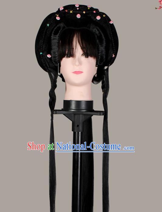 China Shaoxing Opera Princess Wigs Sheath Hair Accessories Beijing Opera Hua Tan Headwear