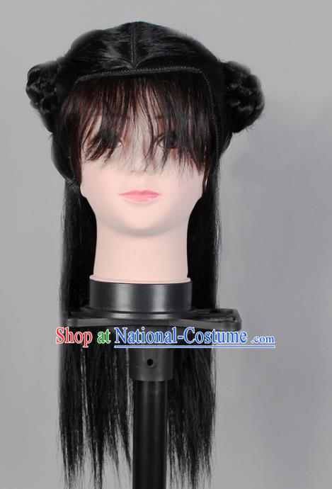 China Shaoxing Opera Shepherd Boy Wigs Sheath Traditional Opera Livehand Hair Accessories Beijing Opera Headdress