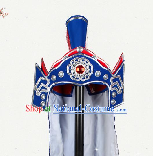 China Beijing Opera Wusheng Helmet Shaoxing Opera General Hat Traditional Huangmei Opera Warrior Headdress