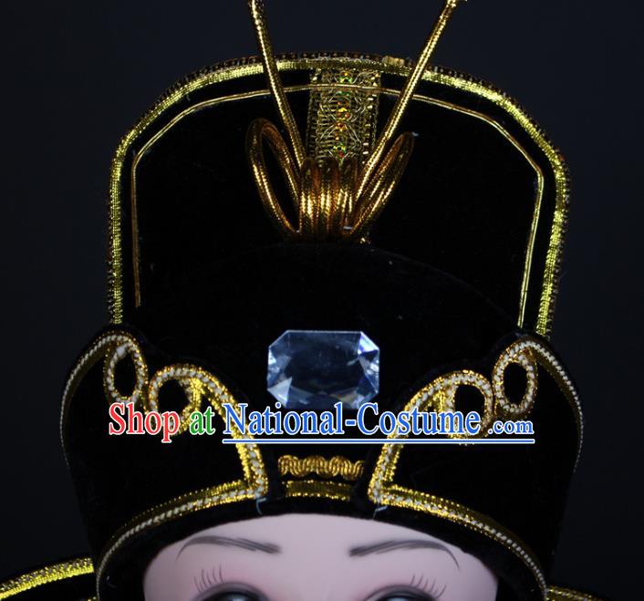 China Traditional Peking Opera Scholar Headdress Beijing Opera Niche Headwear Shaoxing Opera Young Male Black Hat