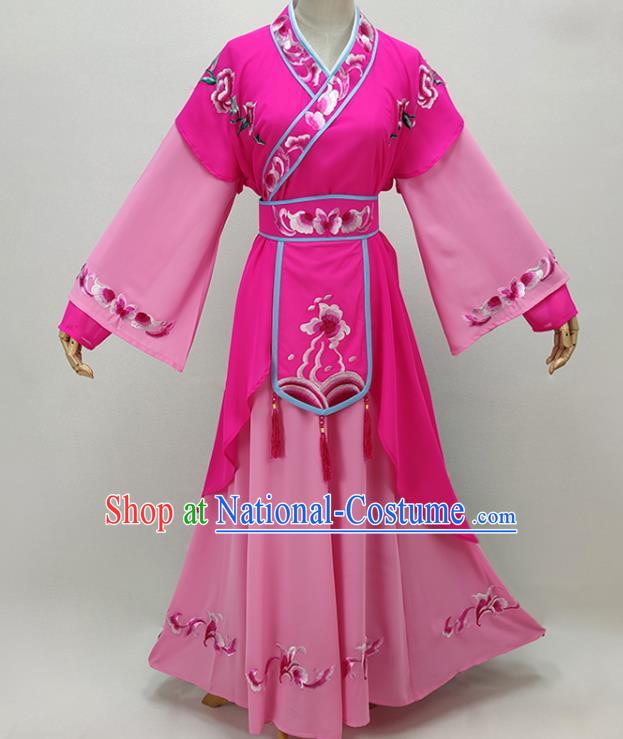 Chinese Shaoxing Opera Palace Lady Garment Beijing Opera Hua Tan Clothing Traditional Peking Opera Diva Rosy Dress