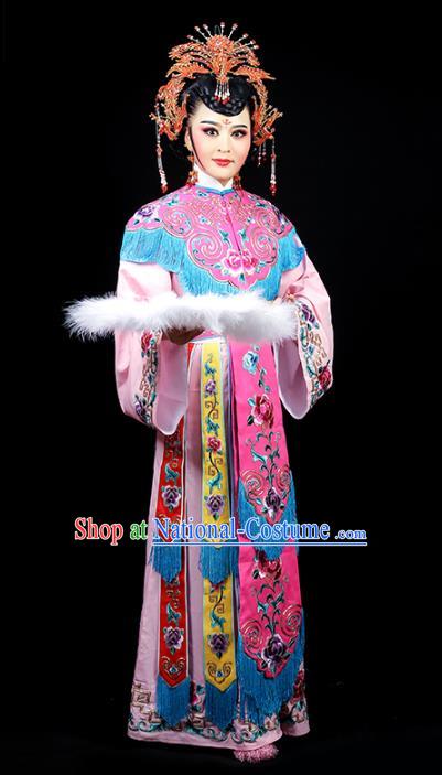 Chinese Beijing Opera Court Beauty Garment Shaoxing Opera Princess Clothing Traditional Peking Opera Hua Tan Pink Dress