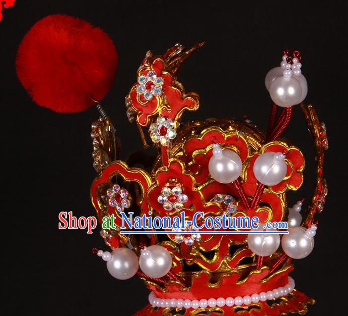 China Beijing Opera Xiaosheng Hair Accessories Shaoxing Opera Childe Jia Baoyu Hair Crown Traditional Peking Opera Monkey King Headdress