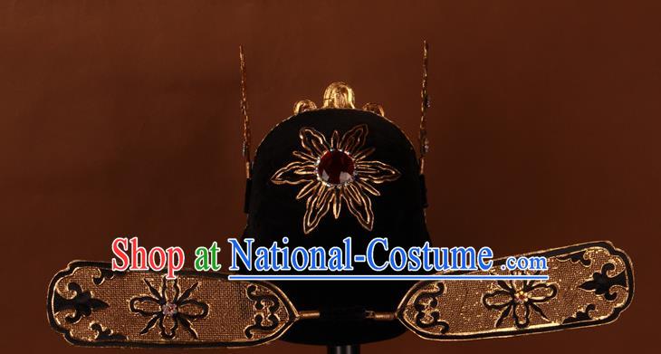 China Traditional Peking Opera Xiaosheng Headdress Beijing Opera Headwear Shaoxing Opera Scholar Hat