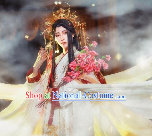 Chinese Ancient Noble Childe Hanfu Clothing Traditional Drama Cosplay Crown Prince Wedding Garment Costume