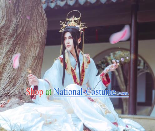 Chinese Ancient Noble Childe Hanfu Clothing Traditional Drama Cosplay Crown Prince Wedding Garment Costume