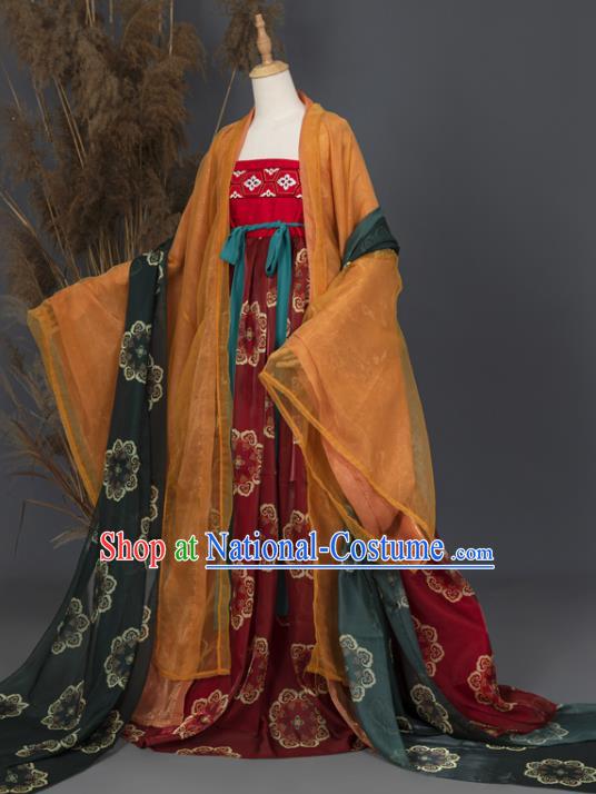 China Traditional Cosplay Tang Dynasty Court Beauty Clothing Ancient Palace Princess Hanfu Dress Garments