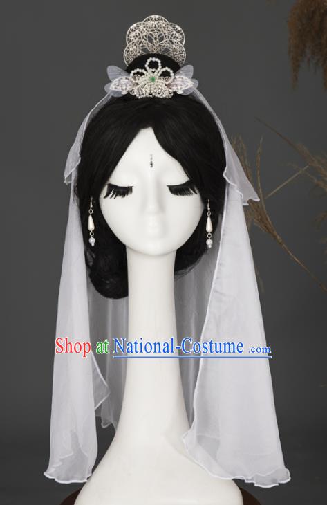 China Ancient Empress Hair Accessories Traditional Cosplay Buddha Guanyin Hair Crown Headwear