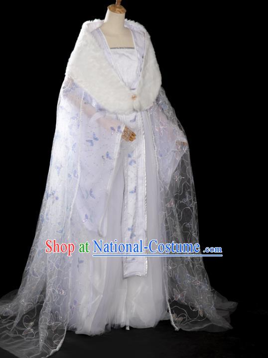 China Ancient Imperial Consort White Hanfu Dress Traditional Cosplay Goddess Garments Clothing