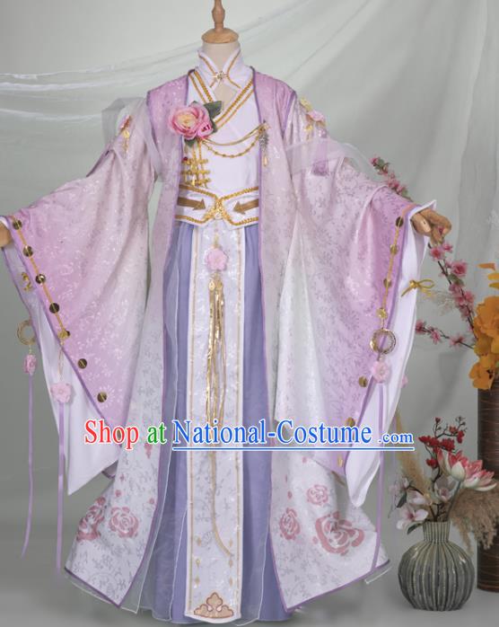 Chinese Ancient Crown Prince Hanfu Clothing Traditional Cosplay Han Dynasty Swordsman Garment Costumes