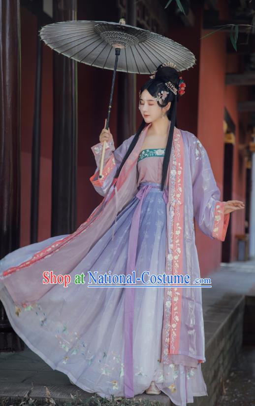 China Ancient Princess Hanfu Dress Garments Traditional Song Dynasty Court Beauty Historical Clothing