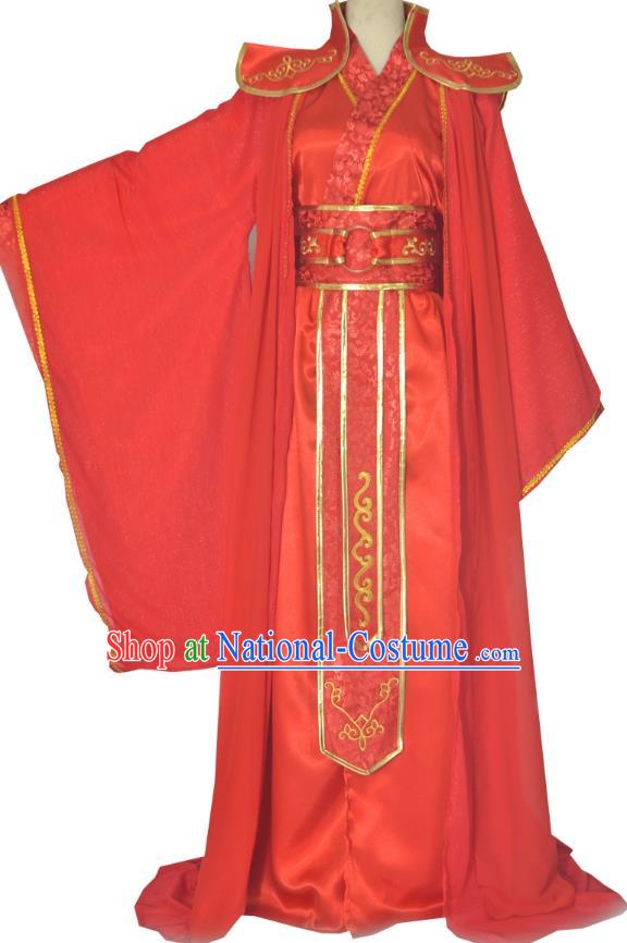 Chinese Ancient Nobility Childe Wedding Hanfu Clothing Drama Cosplay Jin Dynasty Crown Prince Shen An Red Garment Costumes