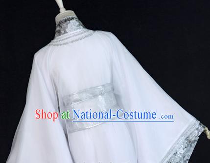 Chinese Ancient Nobility Childe Chu Wanning Hanfu Clothing Drama Cosplay Jin Dynasty Swordsman White Garment Costumes