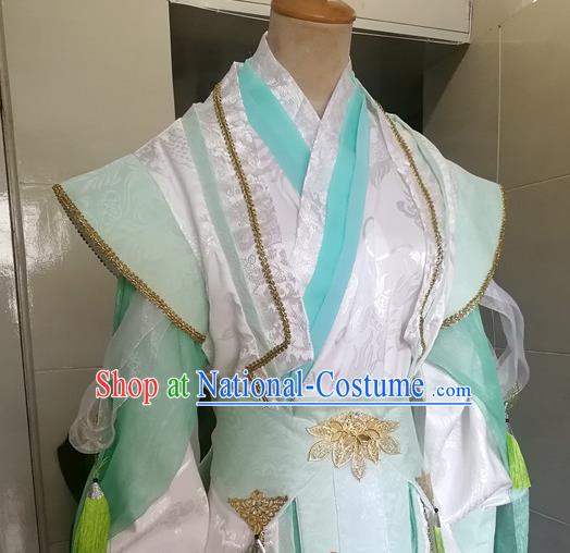 Chinese Ancient Nobility Childe Blue Hanfu Clothing Drama Cosplay Jin Dynasty Young Swordsman Garment Costumes