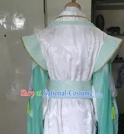 Chinese Ancient Nobility Childe Blue Hanfu Clothing Drama Cosplay Jin Dynasty Young Swordsman Garment Costumes