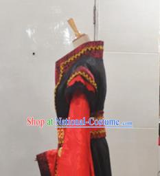 Chinese Qin Dynasty King Garment Costumes Ancient Emperor Red Hanfu Clothing Drama Cosplay Crown Prince Apparels