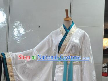 Chinese Drama Cosplay Nobility Childe White Apparels Qin Dynasty Prince Garment Costumes Ancient Scholar Hanfu Clothing