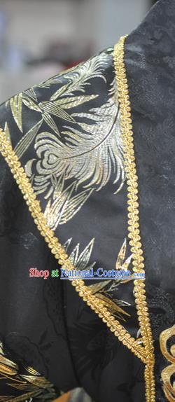 Chinese Jin Dynasty Emperor Garment Costumes Ancient Monarch Hanfu Clothing Drama Cosplay King Black Apparels