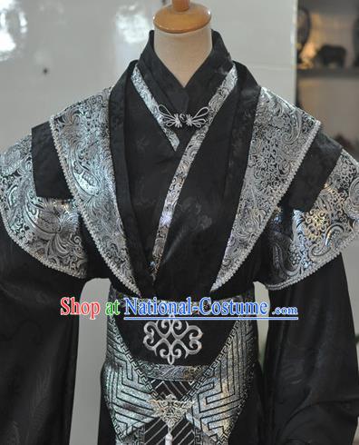 Chinese Drama Cosplay King Black Apparels Jin Dynasty Royal Highness Garment Costumes Ancient Monarch Hanfu Clothing