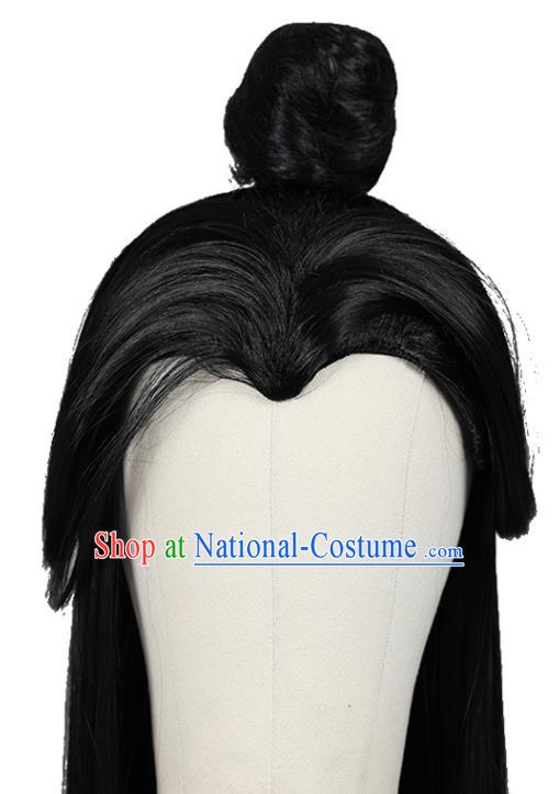 Chinese Cosplay Wigs Ancient Swordsman Wigs Ming Dynasty Young Male Toupee Hairpieces