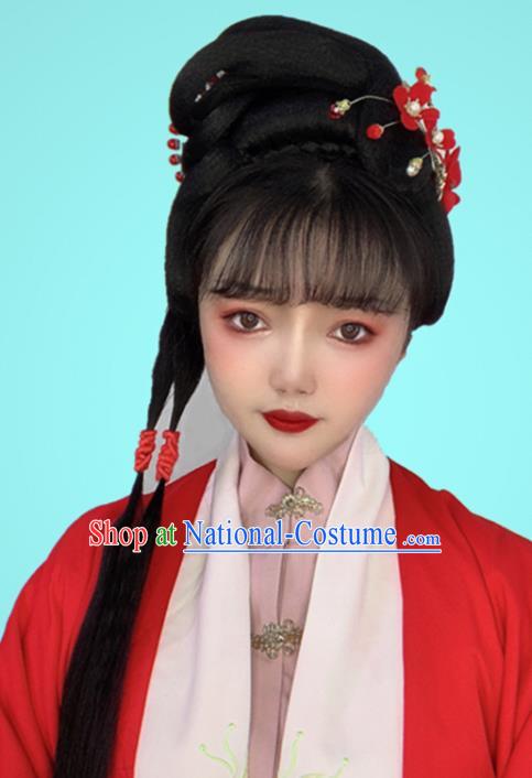 China Traditional Hanfu Hair Accessories Ancient Noble Lady Wigs Ming Dynasty Rich Woman Chignon Hairpieces