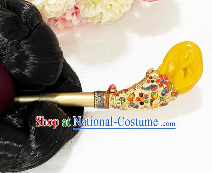 Korean Traditional Hanbok Hair Accessories Classical Dance Golden Hair Stick Court Princess Hairpin