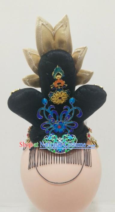 Chinese Woman Group Dance Hair Accessories Traditional Dunhuang Flying Dance Hairpieces Classical Dance Wigs