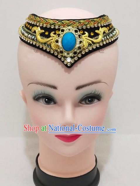 China Mongol Nationality Headband Ethnic Folk Dance Hair Accessories Mongolian Minority Performance Headpiece