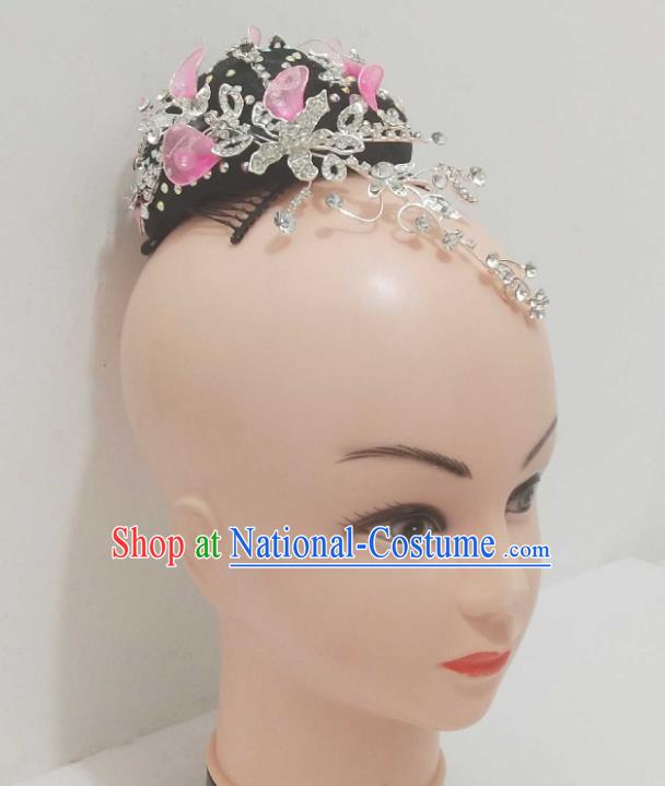 Chinese Classical Dance Wigs Woman Solo Dance Hair Accessories Traditional Stage Performance Hairpieces