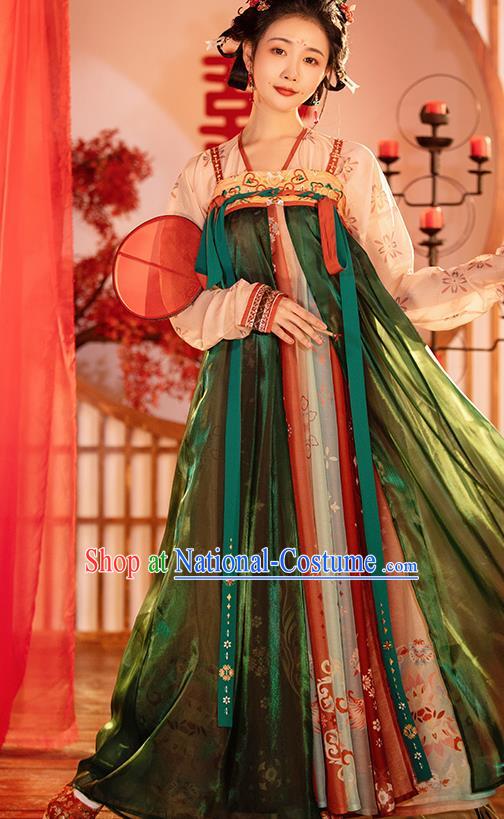 China Ancient Court Beauty Hanfu Dress Garments Tang Dynasty Royal Princess Historical Clothing