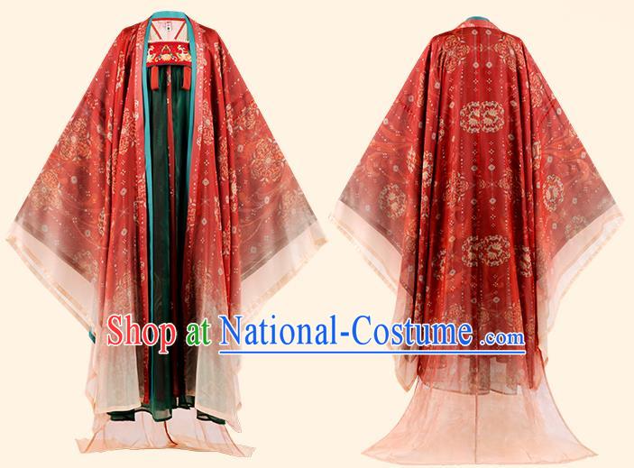 China Ancient Court Beauty Hanfu Dress Garments Tang Dynasty Royal Princess Historical Clothing