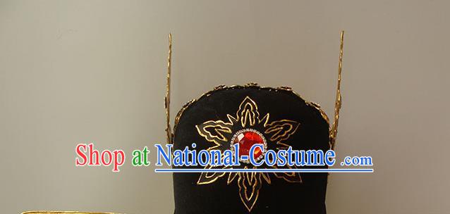 China Opera Performance Hair Accessories Traditional Peking Opera Xiaosheng Hat Beijing Opera Scholar Headdress