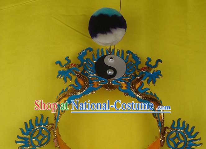 China Beijing Opera Taoist Headdress Opera Performance Hair Accessories Traditional Peking Opera Wusheng Helmet