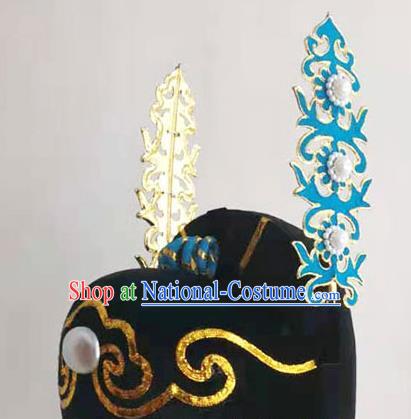 China Traditional Peking Opera Scholar Headwear Beijing Opera Xiaosheng Hat Opera Performance Hair Accessories