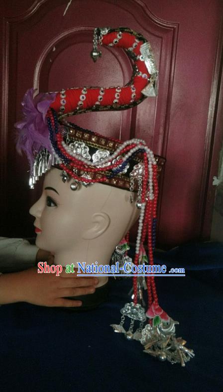 Handmade China Guangdong Ethnic Female Hat She Minority Performance Headwear Folk Dance Headdress