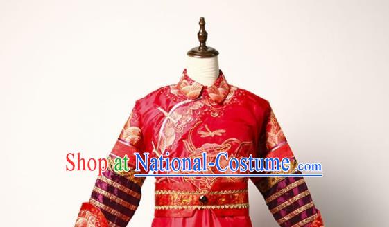 Chinese Qing Dynasty Empress Red Imperial Robe Apparels Ancient King Clothing Drama Ruyi Royal Love in the Palace Cosplay Qian Long Garment Costume