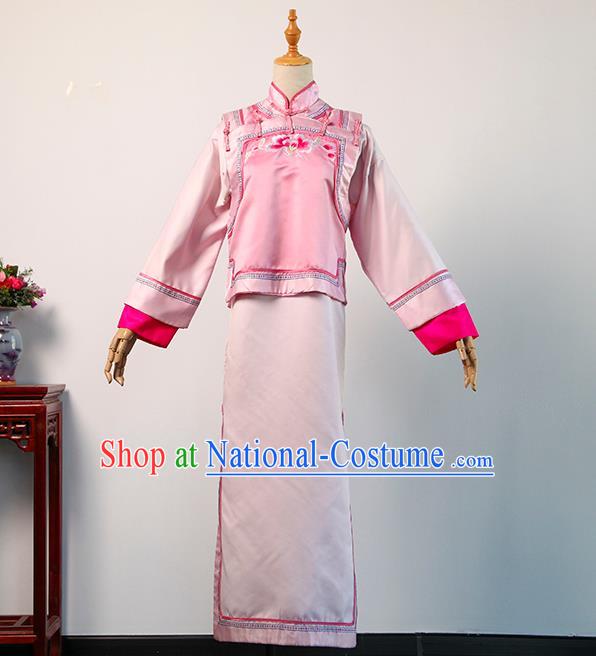 China Traditional Drama Jade Palace Lock Heart Luo Qingchuan Clothing Ancient Palace Maid Pink Dress Cosplay Qing Dynasty Court Lady Garments