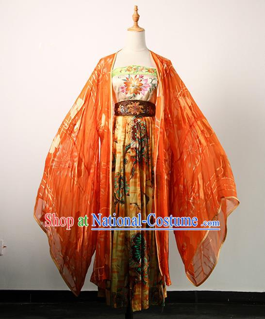 China Ancient Imperial Consort Hanfu Dress Tang Dynasty Palace Beauty Garments Traditional Drama Empress Yang Yuhuan Clothing