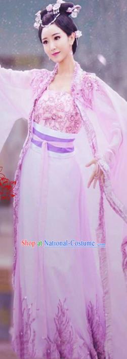 China Ancient Court Beauty Violet Hanfu Dress Cosplay Southern and Northern Dynasties Noble Lady Garments Traditional Drama Princess Weiyoung Li Changru Clothing