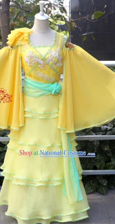 China Ancient Noble Princess Yellow Hanfu Dress Cosplay Ming Dynasty Young Lady Garments Traditional Drama Tricky Rough Princess Situ Jing Clothing