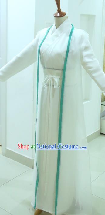 China Ancient Swordswoman White Hanfu Dress Cosplay Fairy Princess Garments Traditional Drama Novaland The Castle in the Sky Yi Fuling Clothing